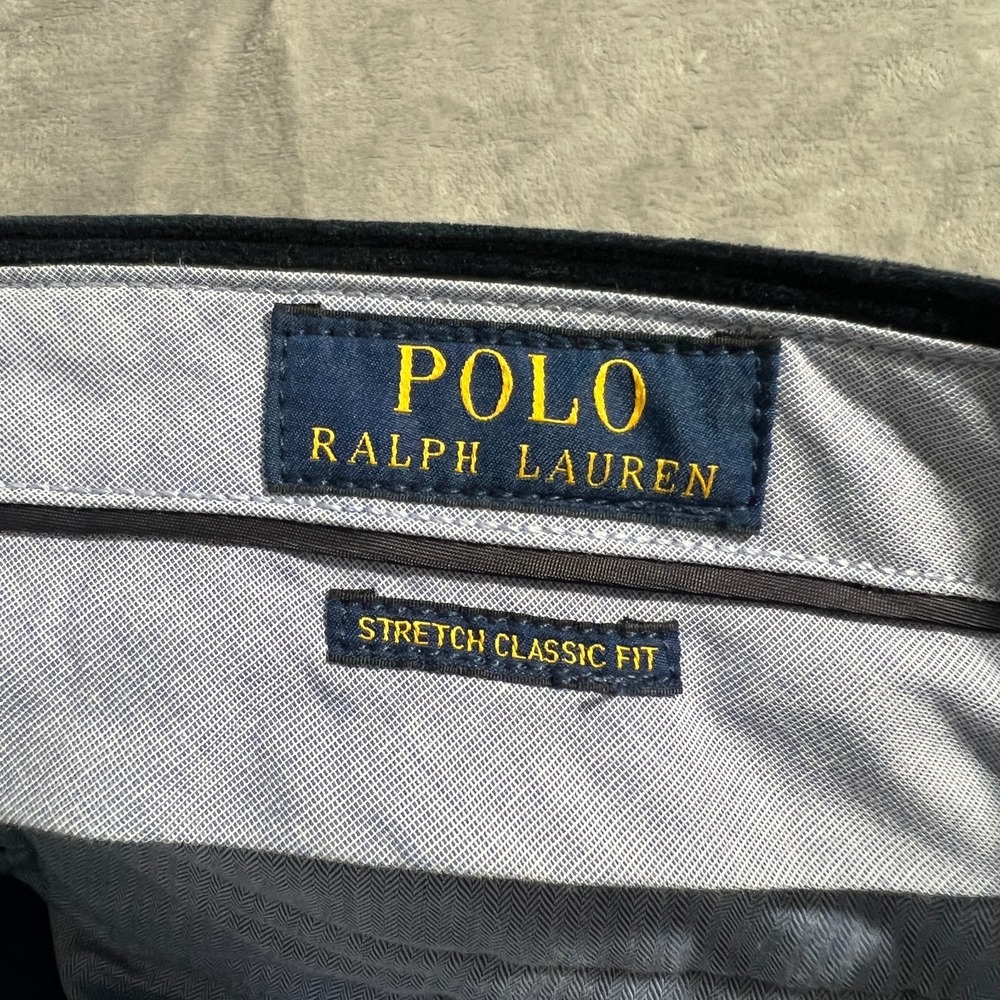 Polo Ralph Lauren Corduroy Pants Mens 34x30 New Navy Blue Chino Straight Stretch - Picture 9 of 14